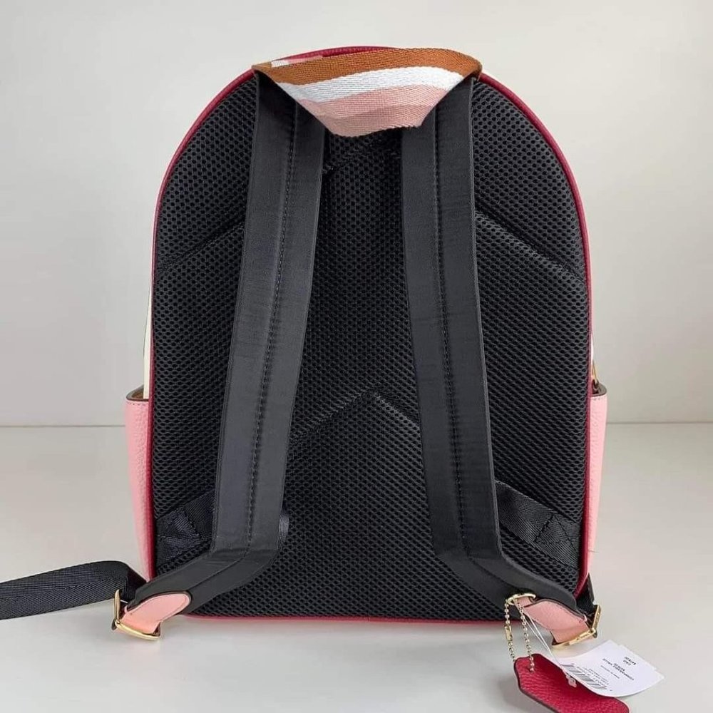 Coach Court Stripe Heart Motif Back Pack NWT Hard to Find! RARE! - Picture 3 of 5